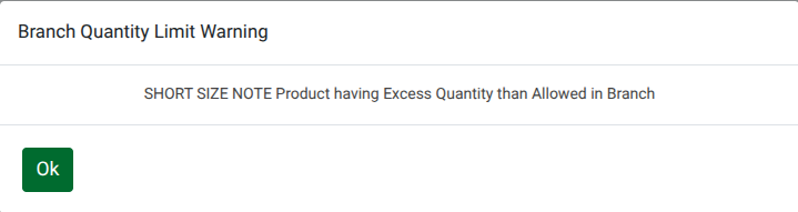 Odoo Point of Sales Branch Selling Quantity Warning