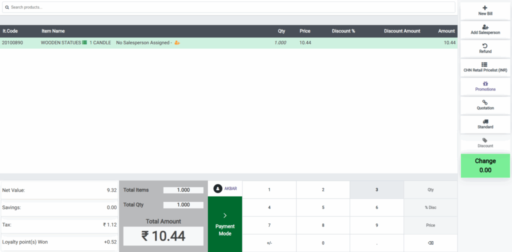 Odoo Point of Sales Pricelist POS Cart