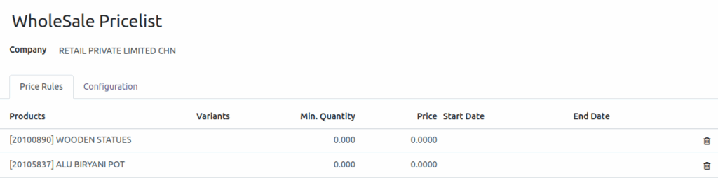 Odoo Point of Sales Pricelist Whole Sale Pricelist