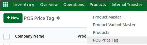 Odoo Pricetag Nav