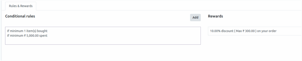 Odoo Promotion Slab discount rules