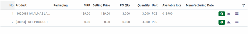 Odoo Purchase GR Free Product