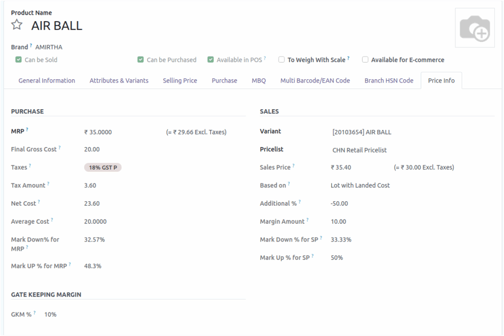 Odoo Purchase Product GKM