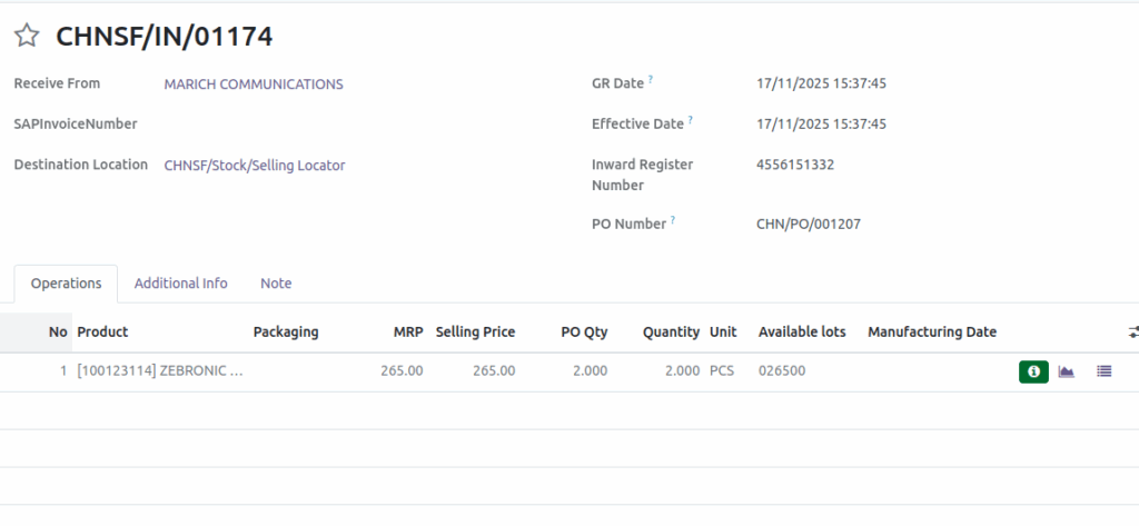 Odoo-Purchase-automatic-GR