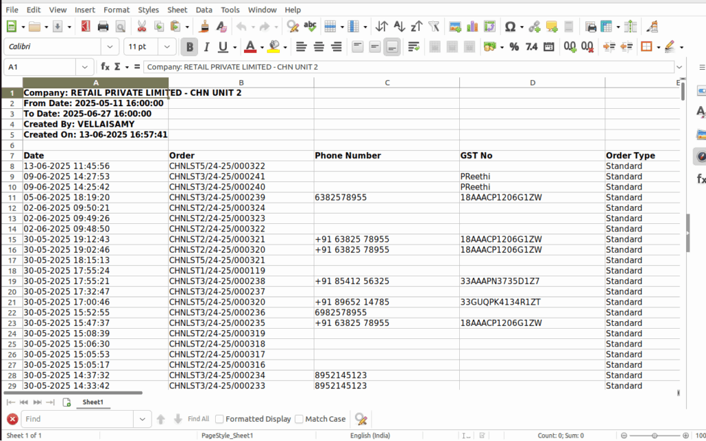 Odoo Report Sales Summary Report Export Data