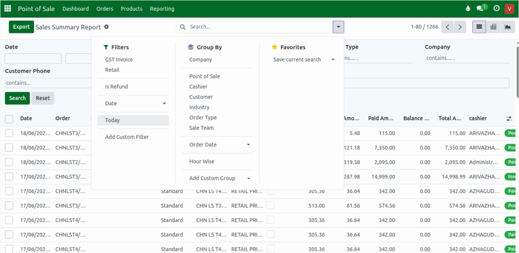 Odoo Report Sales Summary ReportSearch