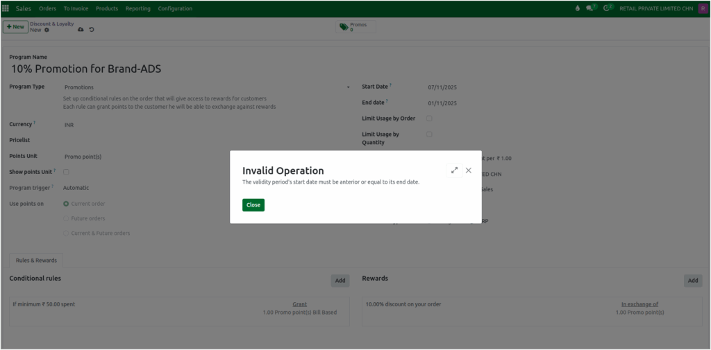 Odoo Sales Date Validation