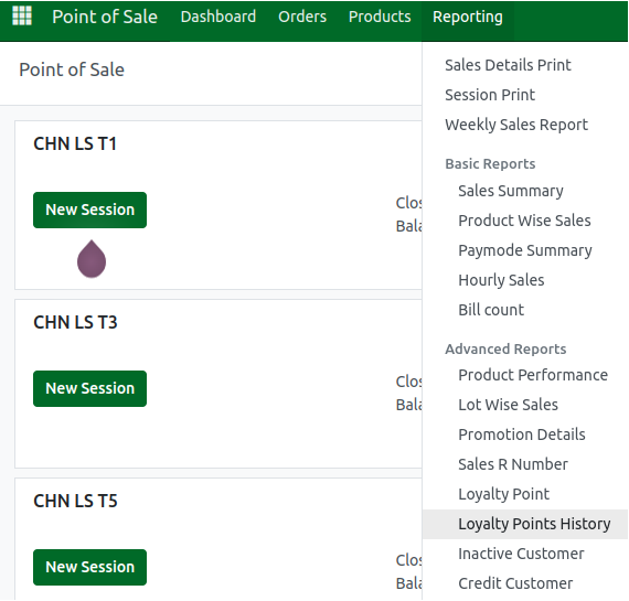 Odoo Loyaltypoints nav