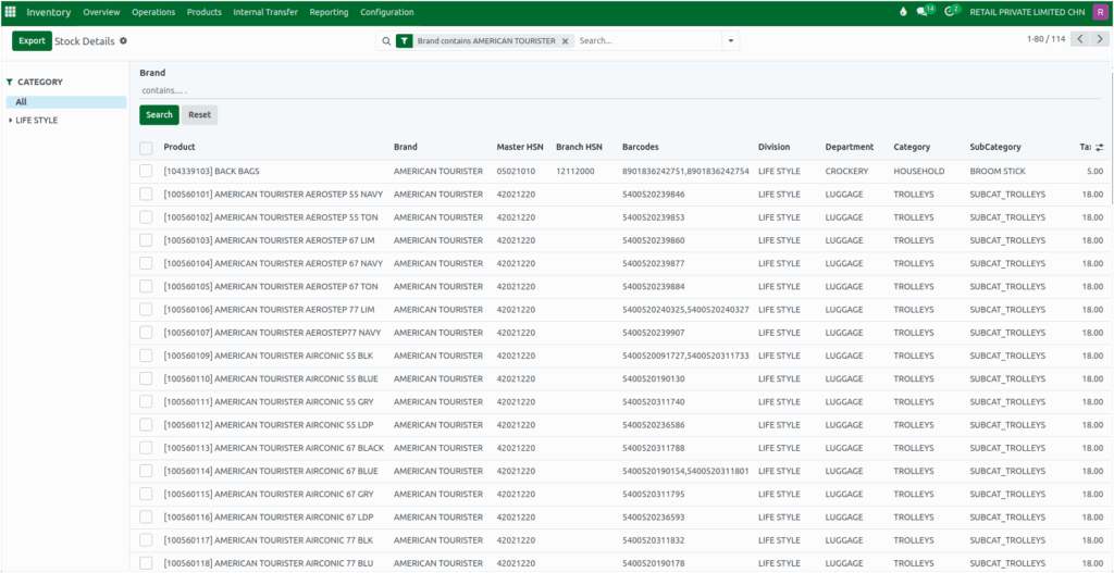 Odoo Inventory Stock Details Report Quick Search