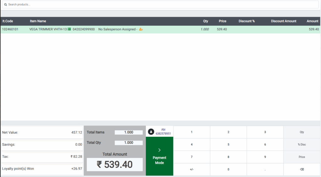 Odoo POS Credit Sale POS Cart