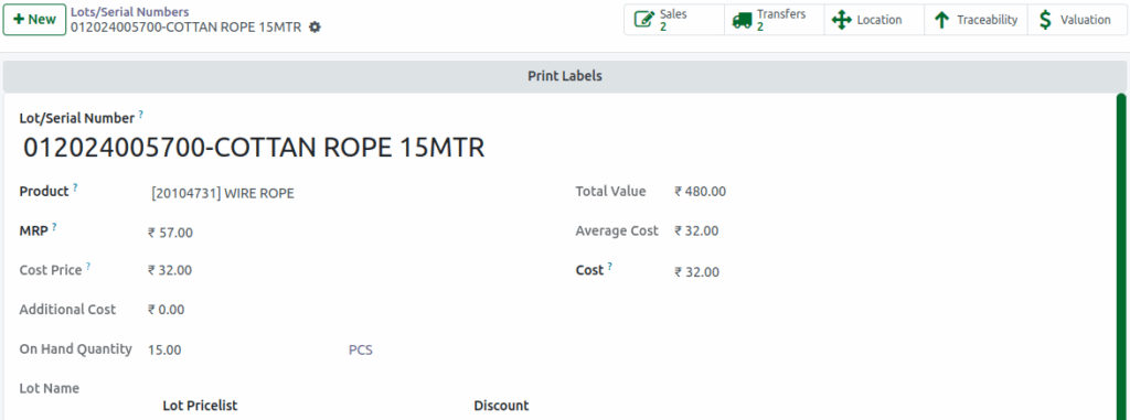 Odoo Sales Lot Updated