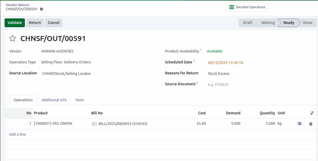 Odoo Vendor Return Ready