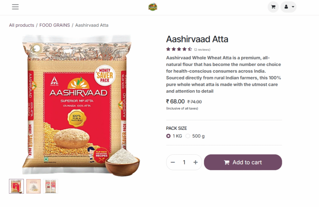 Odoo Grocery Retail - eCommerce