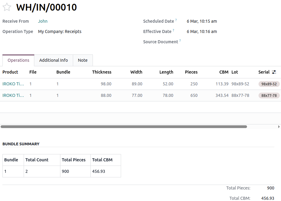 Odoo Timber Retail ERP - Receipt