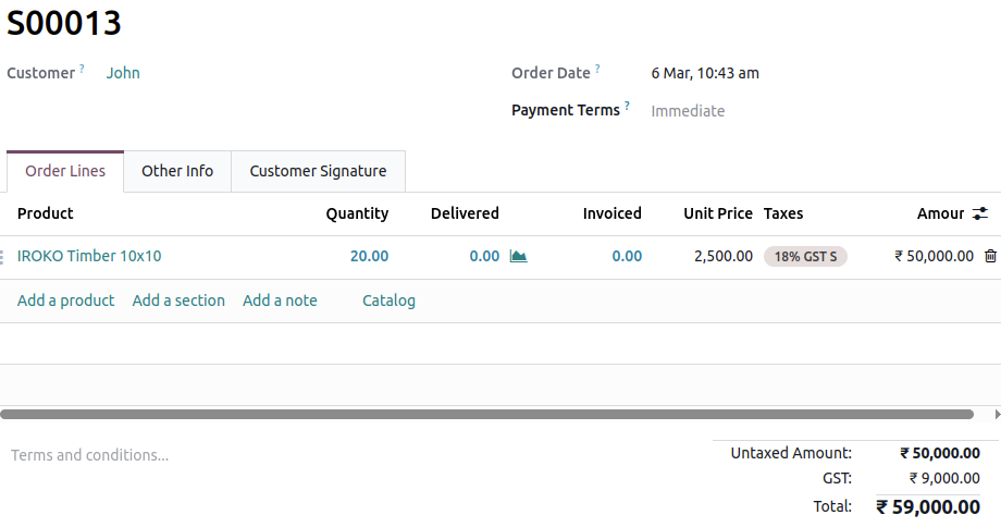 Odoo Timber Retail ERP - Sales